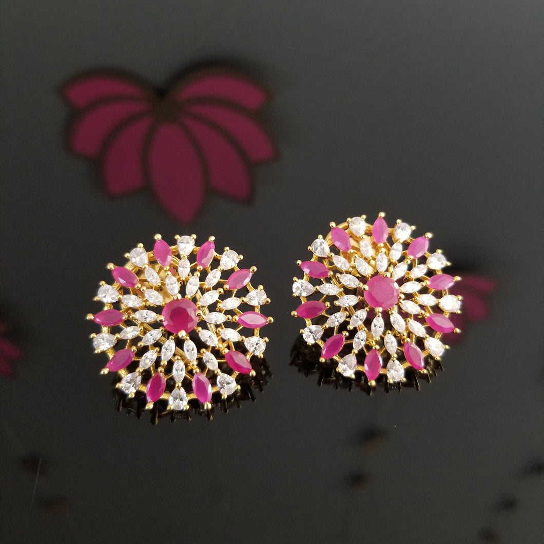 Flower AD studs With Gold Finish