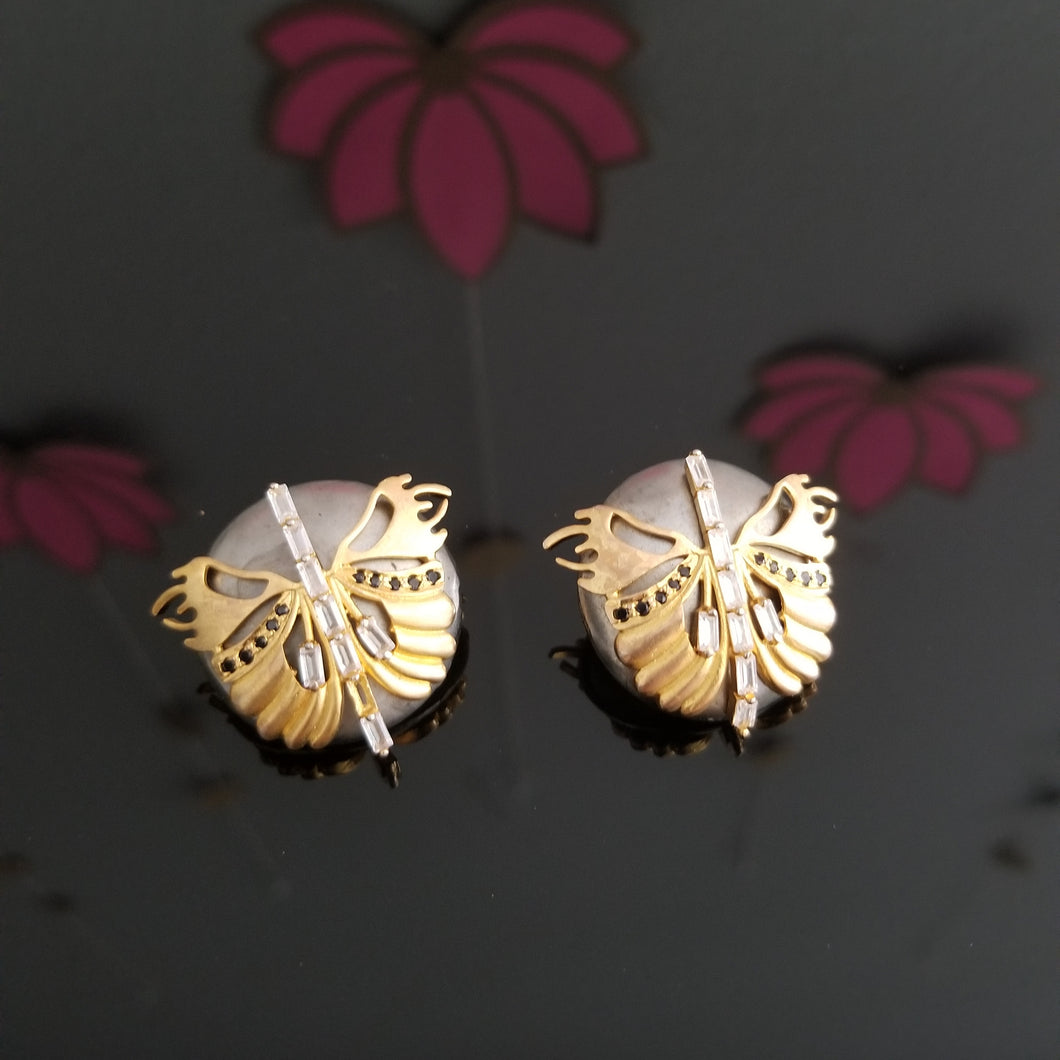 Two Tone Butterfly studs