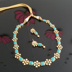 Simple AD Necklace Set With Gold Finish JT19