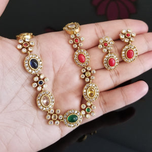 Reserved For Vineetha Potu Flower Design Matte Finish Necklace Set