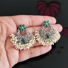 Load image into Gallery viewer, Cherry, Love_muffin_doodle and Sravanthi Antique Chand Earring With Matte Rhodium Plating