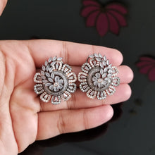 Load image into Gallery viewer, Floral Design american Diamond Studs With Dual Finish