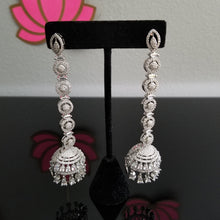 Load image into Gallery viewer, Reserved For Sivani K Reddy Long American Diamond Jhumkas 1701
