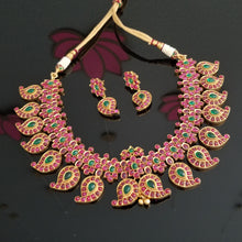 Load image into Gallery viewer, Reserved For Jyothi Heavy Mango Design Neckset With Matte Finish 1719