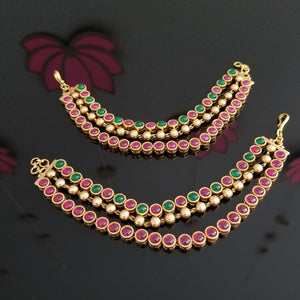 Traditional South Indian Matte Finish Ear Chains 16118