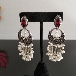 Indo Western Chand Earring With Oxidised Plating 22107
