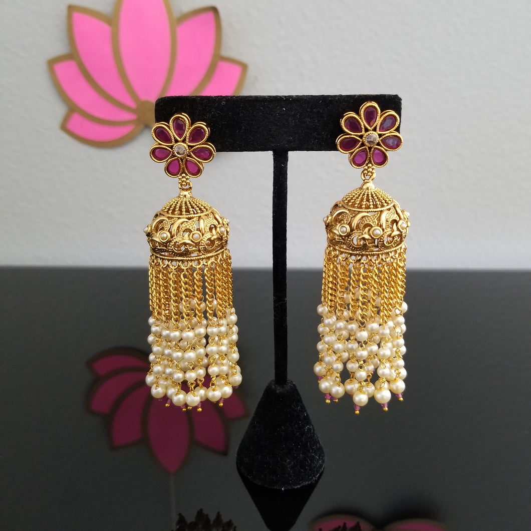 Antique Jhumkis With Gold Plating 1140