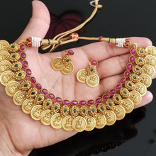 Load image into Gallery viewer, Antique Temple Necklace With Matte Gold Plating 1717
