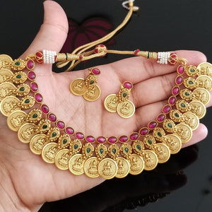 Antique Temple Necklace With Matte Gold Plating 1717