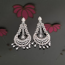 Load image into Gallery viewer, Long American Diamond Statement Earrings 1707