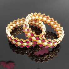 Load image into Gallery viewer, Cz Classic Bangles With Gold Plating 1709