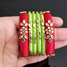 Load image into Gallery viewer, 6 PC Silk Thread Bangles 1714
