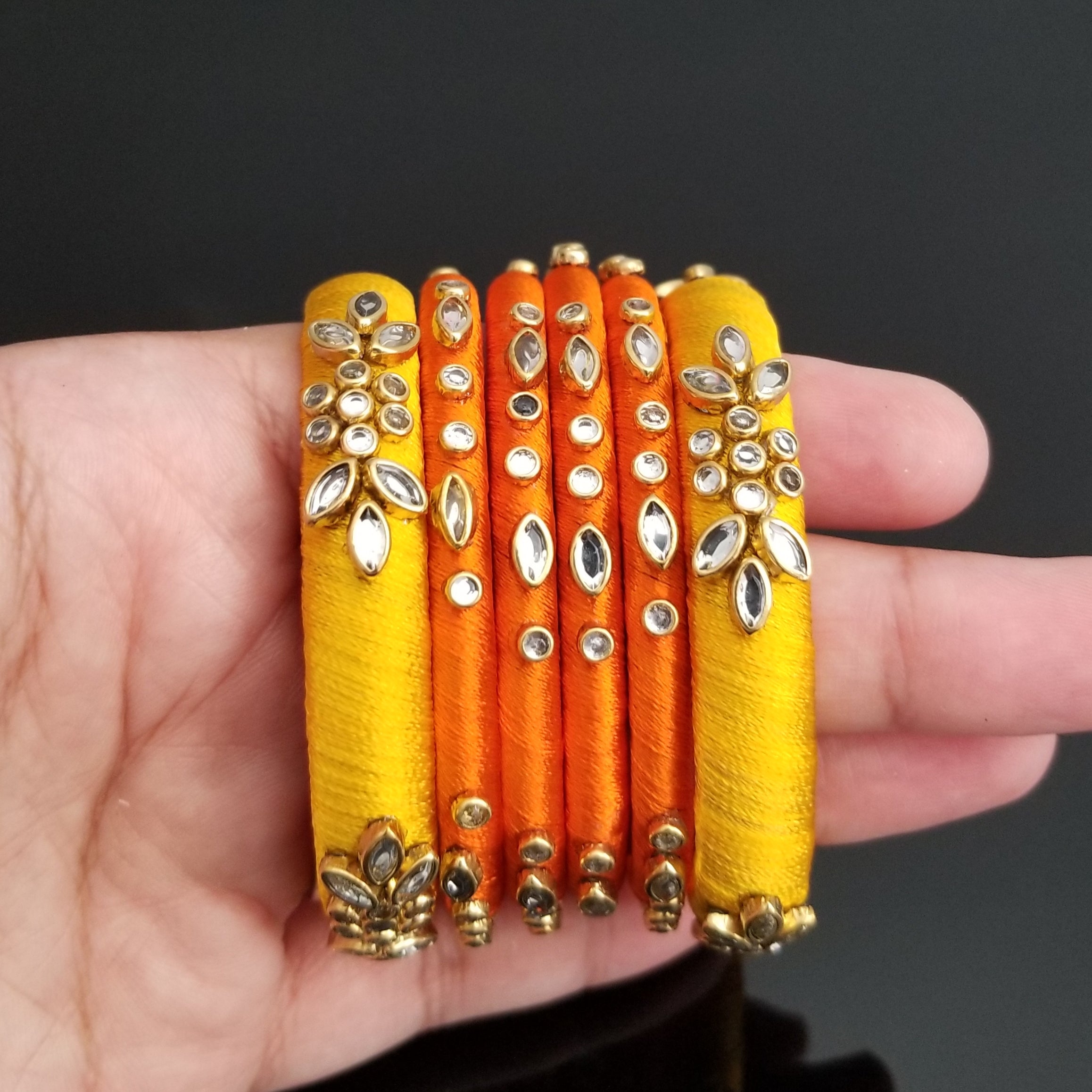 Multi Color Silk Thread Bangles – Taraali LLC