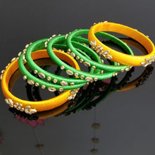 Load image into Gallery viewer, 6 PC Silk Thread Bangles 1714