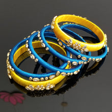Load image into Gallery viewer, 2.6 Reserved For Rohini Ranjith 6 PC Silk Thread Bangles 1714