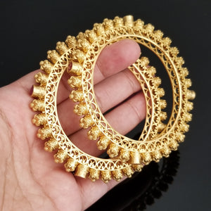 Antique Classic Bangles With Matte Gold Plating 1716
