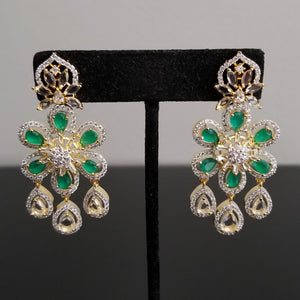CZ Classic Earring With 2 Tone Plating T20