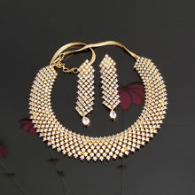 Load image into Gallery viewer, Reserved For Maha Laxmi Cz Classic Necklace With Gold Finish 1727