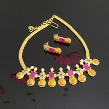 Load image into Gallery viewer, Reserved For Apoorva Traditional Laxmi Kasu Necklace With AD Stones BT1