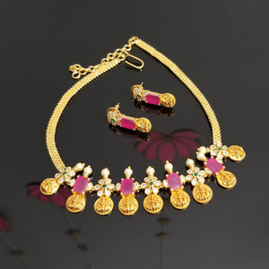 Reserved For Apoorva Traditional Laxmi Kasu Necklace With AD Stones BT1