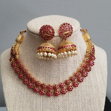 Load image into Gallery viewer, Reserved For Shyamala Peacock Design Kemp Stone Necklace Set BT7