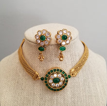 Load image into Gallery viewer, South Indian Choker Set With Matte Gold Plating JT18