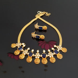 Reserved For Praveena Traditional Laxmi Kasu Necklace With AD Stones BT1