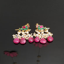Load image into Gallery viewer, Reserved For Likhitha Palavali Hard Gold Finish Ahmedabadi Kundan Small Bird Earrings