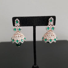 Load image into Gallery viewer, American Diamond Jhumkas With Rose Gold Finish BT13