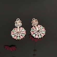 Load image into Gallery viewer, Indo Western American Diamond Earrings With Rose Gold Finish BT11