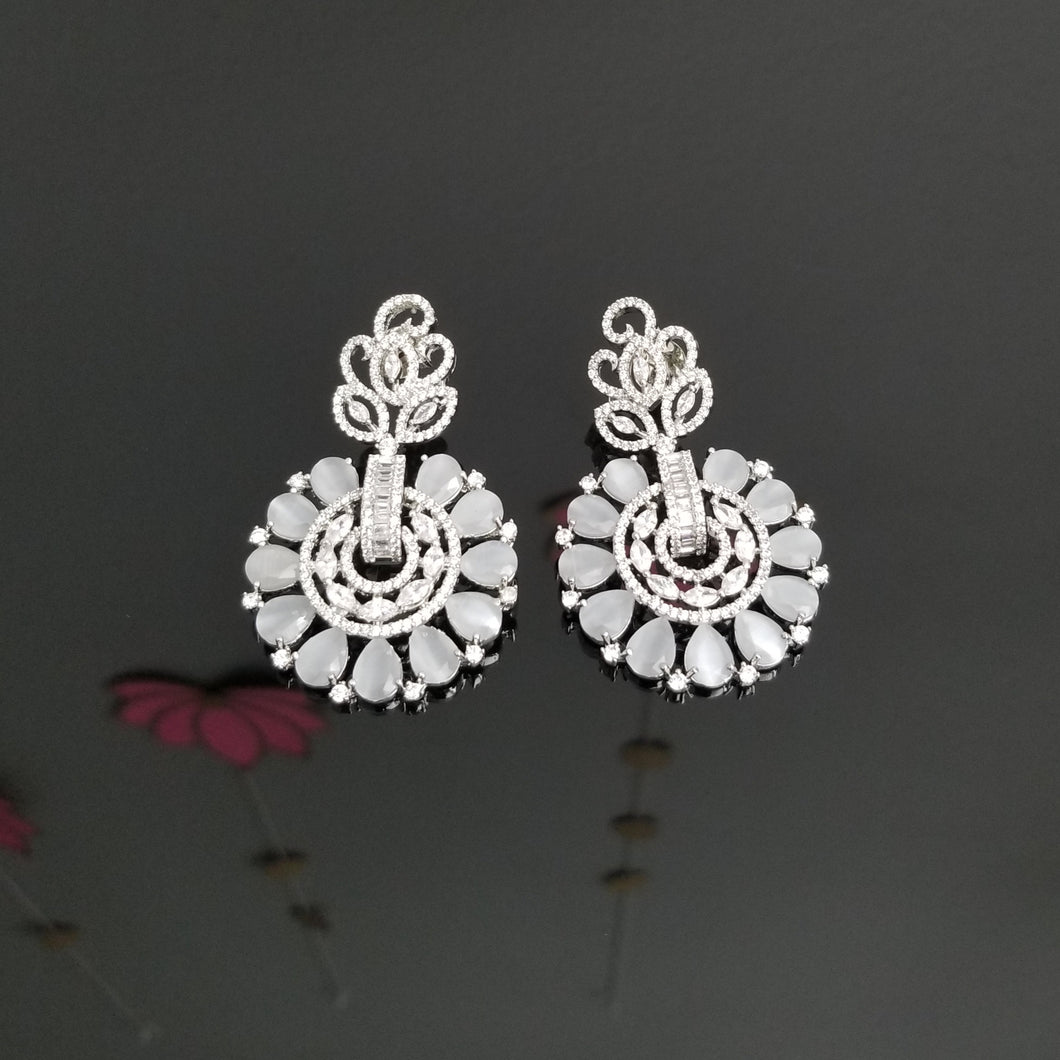 Reserved For Prathyusha Garimidi Indo Western American Diamond Earrings With Silver Finish BT11