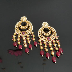 Menaka Ganesh Hard Gold Plated Premium Kundan Earrings JT8