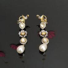 Load image into Gallery viewer, Indo Western Dual Finish Kundan Earrings BT22