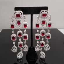 Load image into Gallery viewer, Indo Western American Diamond Long Earrings BT21