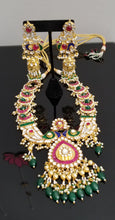 Load image into Gallery viewer, Reserved For Maha Lakshmi Ahemdabadi Kundan Hard Gold Plated Malaa Set BT29