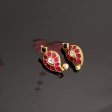 Load image into Gallery viewer, 1 of 2 Reserved For Nagini Mandapati Hard Gold Finish Kundan Mango Earrings