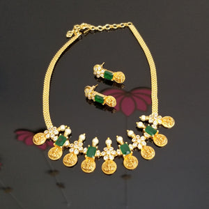 Traditional Laxmi Kasu Necklace With AD Stones BT1