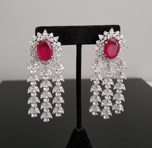 Load image into Gallery viewer, Reserved For Priyanka Mellacheruvu American Diamond Long Earrings ST12