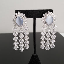 Load image into Gallery viewer, Reserved For Prathyusha Garimidi American Diamond Long Earrings ST12