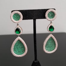 Load image into Gallery viewer, American Diamond Studded Earrings With Rose Gold And Victorian Polish JT9