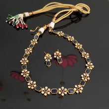 Load image into Gallery viewer, Reserved For Likhitha Palavali Simple AD Necklace Set With Gold Finish JT19