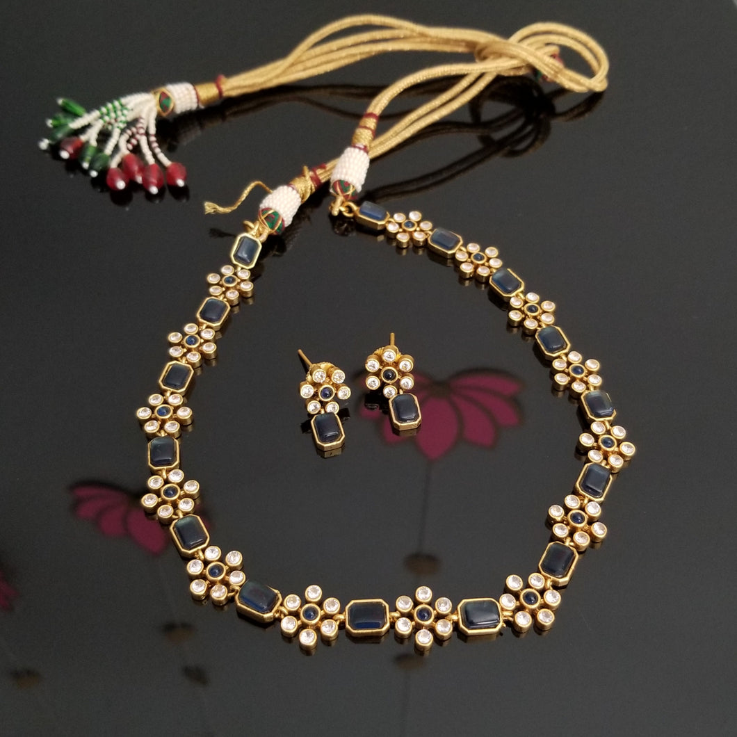 Reserved For Likhitha Palavali Simple AD Necklace Set With Gold Finish JT19