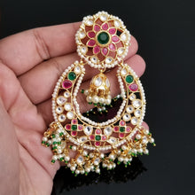 Load image into Gallery viewer, Reserved For Keerthi Rachala Designer Chandbali Earrings With Gold Finish