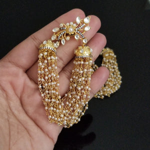 Reserved For Shilpa Movva and Deli Pearl Tassel Earrings Kundan Earrings ST5