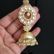 Load image into Gallery viewer, Reserved For prathyusha Garimidi Kundan Jhumkas With Pearl Drops ST4