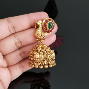 Antique Temple Earring With Matte Gold Plating DT12