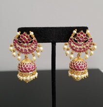Load image into Gallery viewer, Reserved For Bhavana Vakkalagadda Cz South Indian Earring With Gold Plating DT8