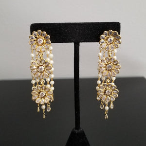AD Pearl Earrings With Gold Finish DT20