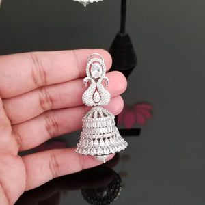 1 of 2 Reserved For Dhami American Diamond Bell Design Jhumkas DT7