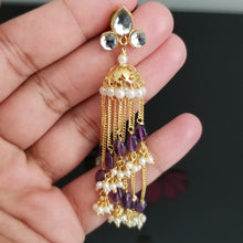 Load image into Gallery viewer, Reserved For Meena Dainty Tassel Jhumkas With Gold Finish FL1